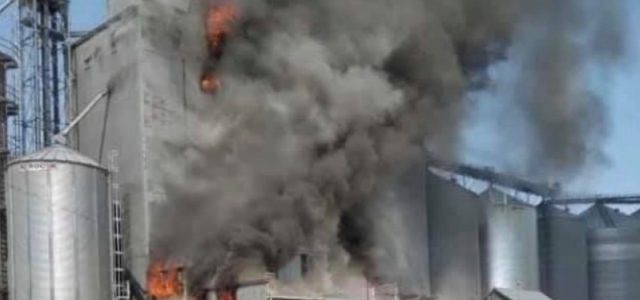 Clinton Elevator Engulfed in Flames
