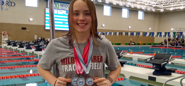 Karels and Dexter Get Wins at State B Swimming Tourney