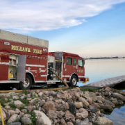 Milbank Firemen Perform Live Training Using Water From Lake Alice