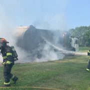 Milbank Fire and Rescue Puts Out Garbage Truck Fire