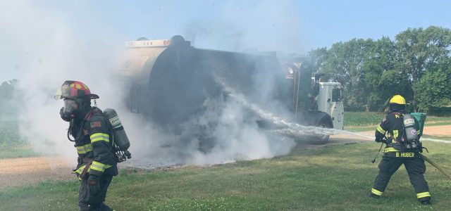 Milbank Fire and Rescue Puts Out Garbage Truck Fire