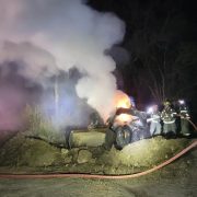 Skid Steer Destroyed in Evening Fire