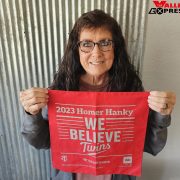 Jan Dietman Wins Twins Homer Hanky from The Valley Express