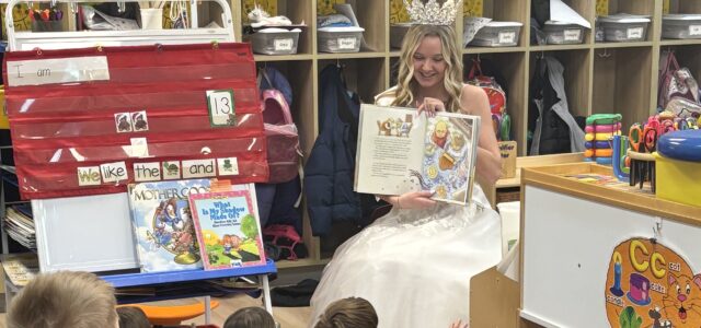 Snow Queen Reads to Milbank Elementary Students